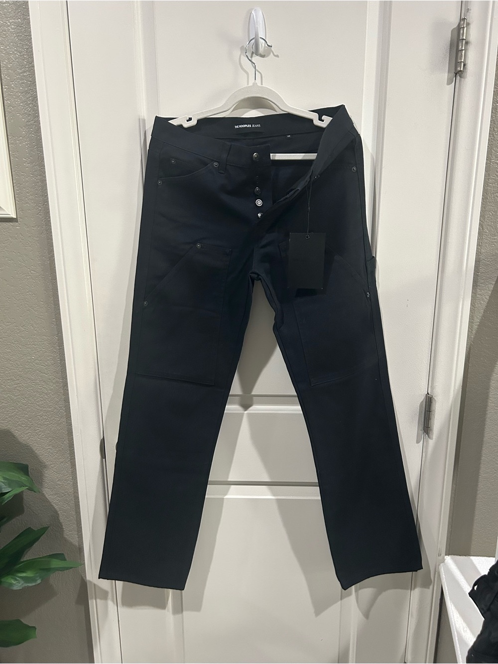 The Kooples Black Straight Jeans with Button Fly
